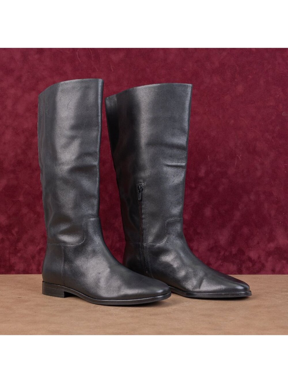 Vince Margaret Wmn Margaret Black Leather Riding Equestrian Boots 7.5US EUR38